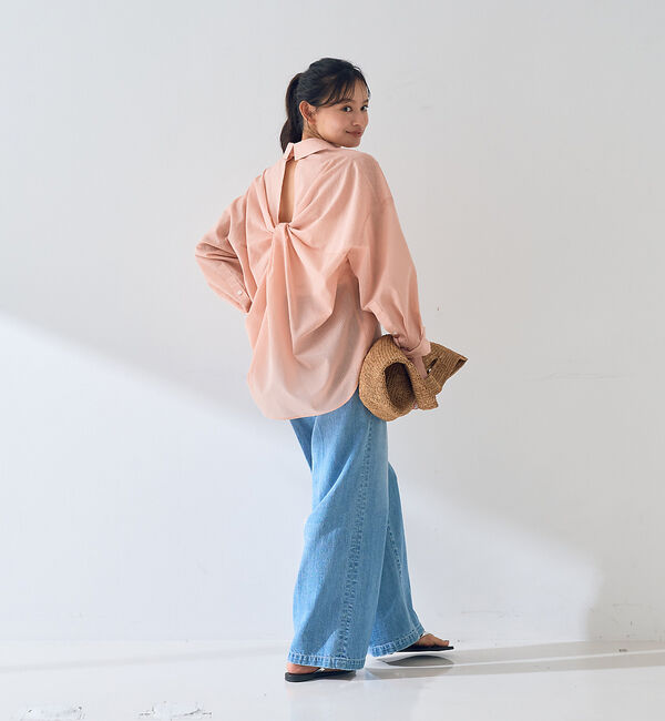 Rouge vif「【新色登場！】バックツイストピンストシャツ」|シャツ・ブラウス|