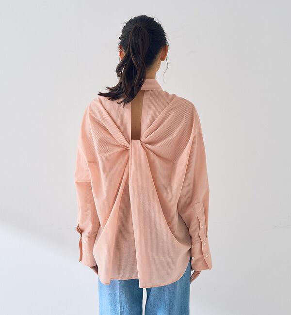 Rouge vif「【新色登場！】バックツイストピンストシャツ」|シャツ・ブラウス|