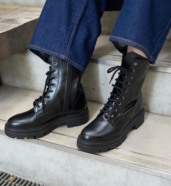 Rouge vif「【ENESS/エネス】9ホールレースアップブーツ」|ショートブーツ|