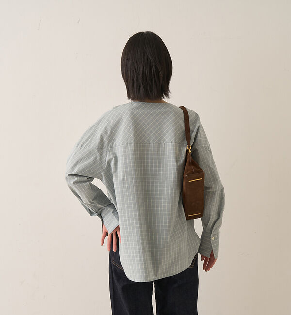 Rouge vif「コットンチェックリボンブラウス」|シャツ・ブラウス|