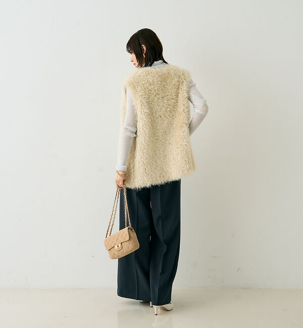 Rouge vif「【一部店舗限定】【3サイズ展開】ベルト付きハイウエストタックパンツ」|その他|