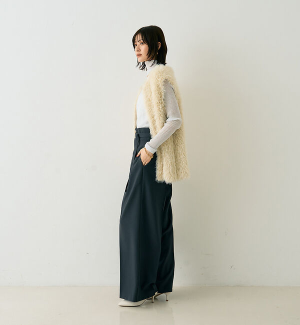 Rouge vif「【一部店舗限定】【3サイズ展開】ベルト付きハイウエストタックパンツ」|その他|