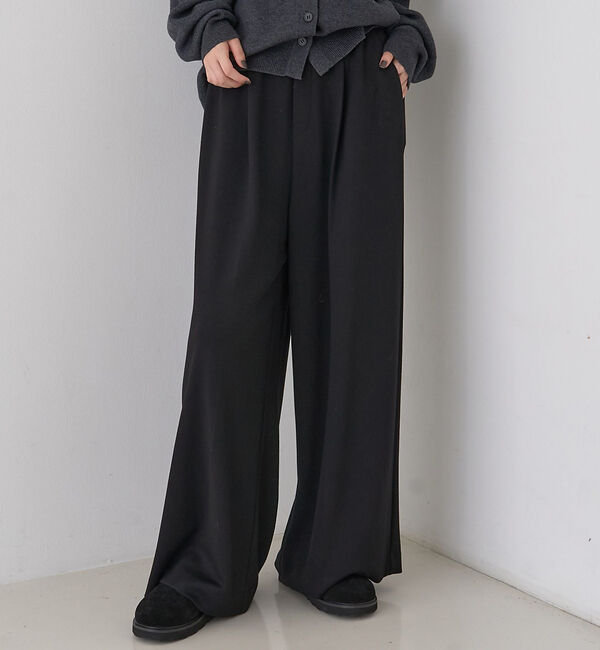Rouge vif「【人気追加】ストレッチダンボールタックワイドパンツ」|その他|ブラック