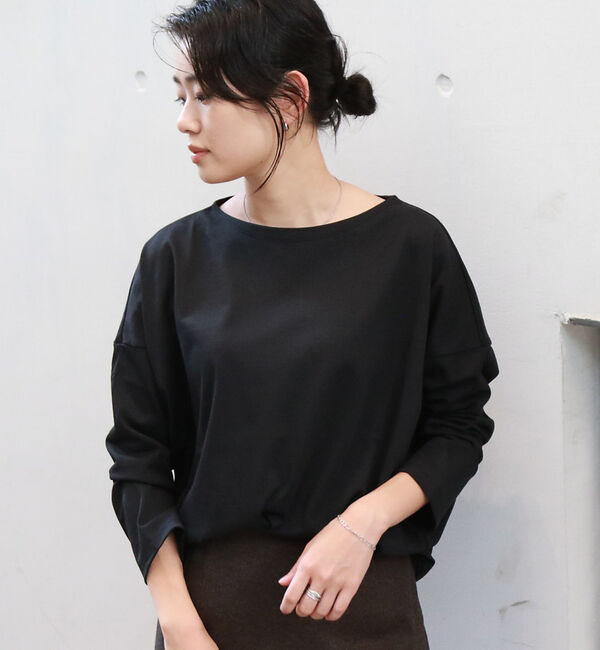 Rouge vif「【一部店舗限定】エコポリコット天竺プルオーバー/ ロングスリーブTシャツ」|Tシャツ・カットソー|