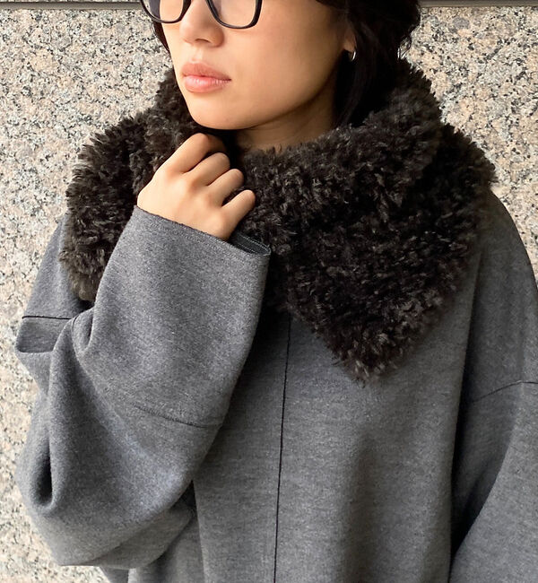 Rouge vif「【HELEN MOORE/ヘレンムーア】アシンメトリーフェイクファースカーフ /」|マフラー|