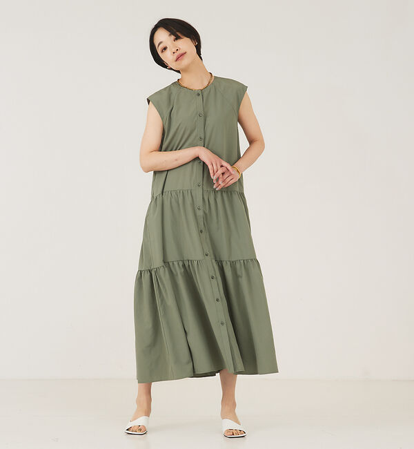 qualite「ソフトタフタティアードワンピース」|ワンピース|