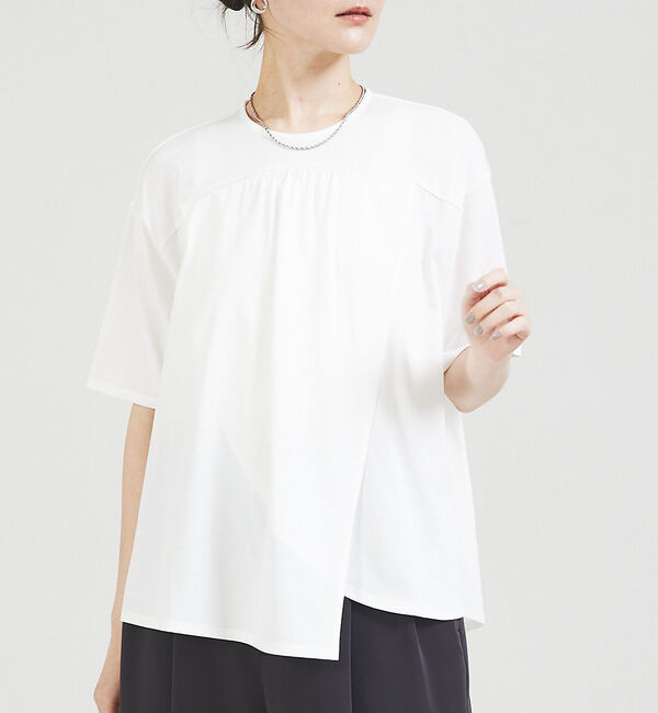 qualite「アシメフロントカットソー」|Tシャツ・カットソー|オフホワイト