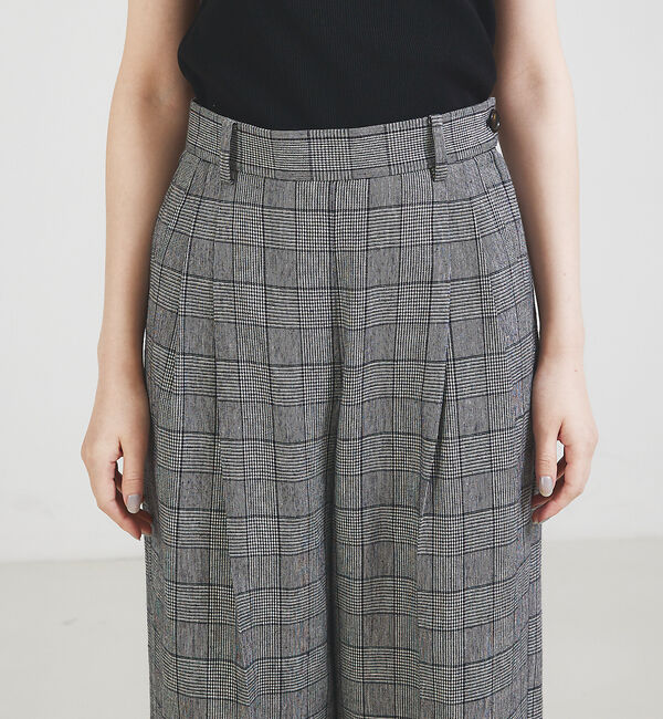 qualite「【セットアップ対応】リネングレンチェックパンツ」|その他|