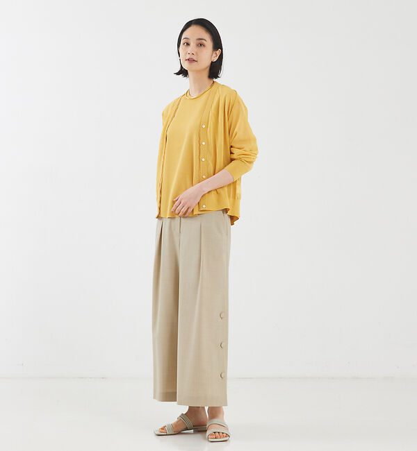 qualite「【アンサンブル対応】シアーコットンハイゲージカーデ」|カーディガン|