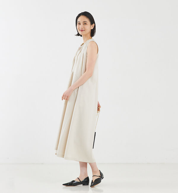 qualite「リネンライクギャザーワンピース」|ワンピース|