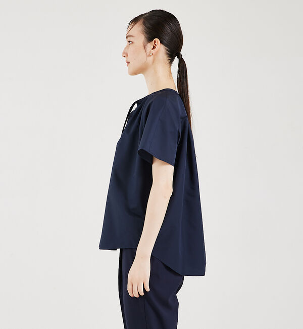 qualite「トリアセコットンギャザーブラウス」|シャツ・ブラウス|