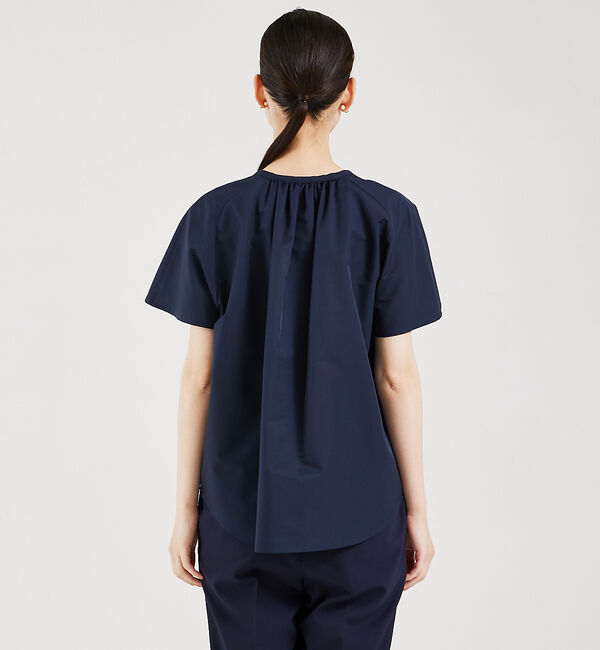 qualite「トリアセコットンギャザーブラウス」|シャツ・ブラウス|