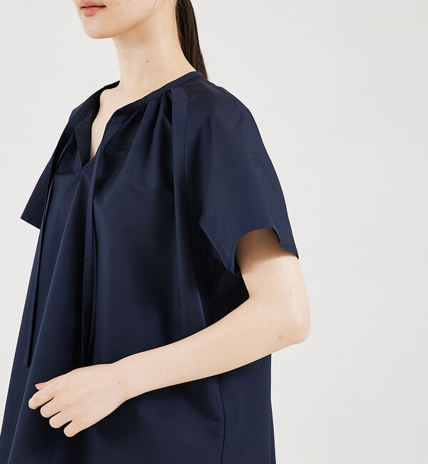 qualite「トリアセコットンギャザーブラウス」|シャツ・ブラウス|