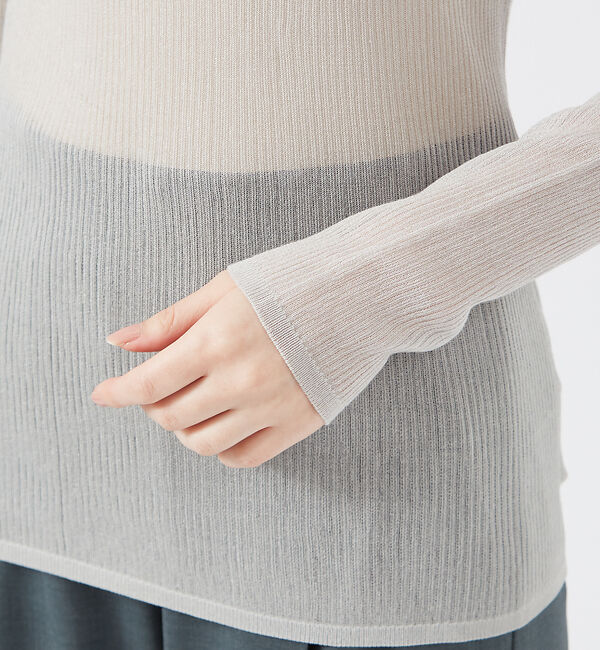 qualite「シャイニーリブニット」|ニット・セーター|