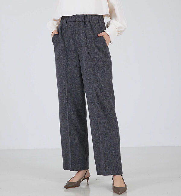 qualite「【セットアップ対応】ツイルジャージパンツ」|スラックス|チャコールグレー