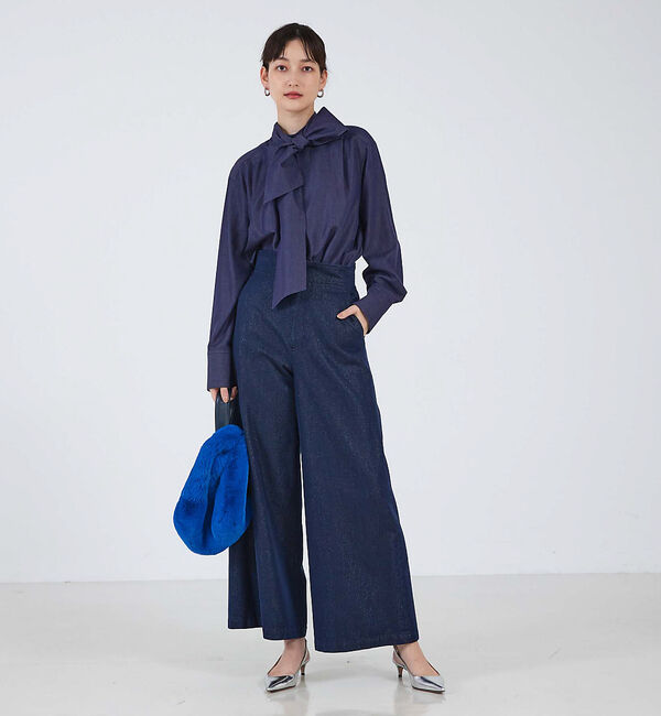 qualite「ワイドフレアーラメデニム」|デニム|