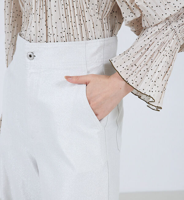 qualite「ワイドフレアーラメデニム」|デニム|