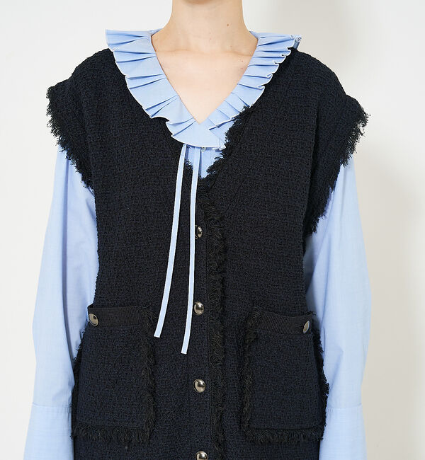 qualite「ツィードニットジレ」|ダウンベスト・ベスト|