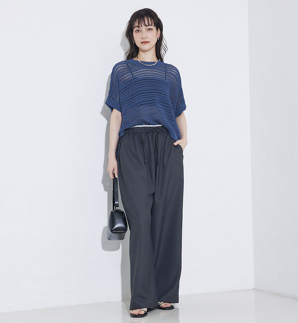 qualite「透かしガータースクエアニット」|Tシャツ・カットソー|