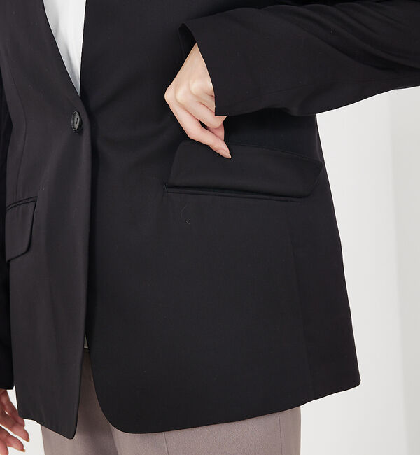 qualite「【Oggi・CLASSY掲載】袖コンシールあきJK」|ノーカラージャケット|