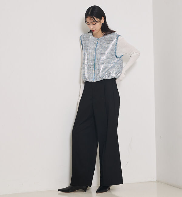 qualite「TCツイルWループタックワイドパンツ」|その他|