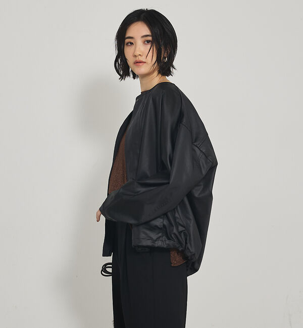 qualite「レザーライクブルゾン」|ブルゾン・スタジャン|