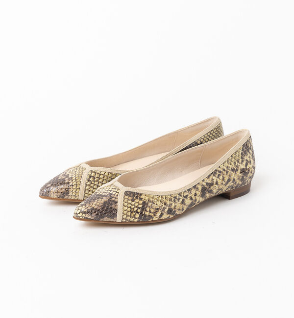 AU BANNISTER「ELDER ポインテッド フラットパンプス」|パンプス|イエロー