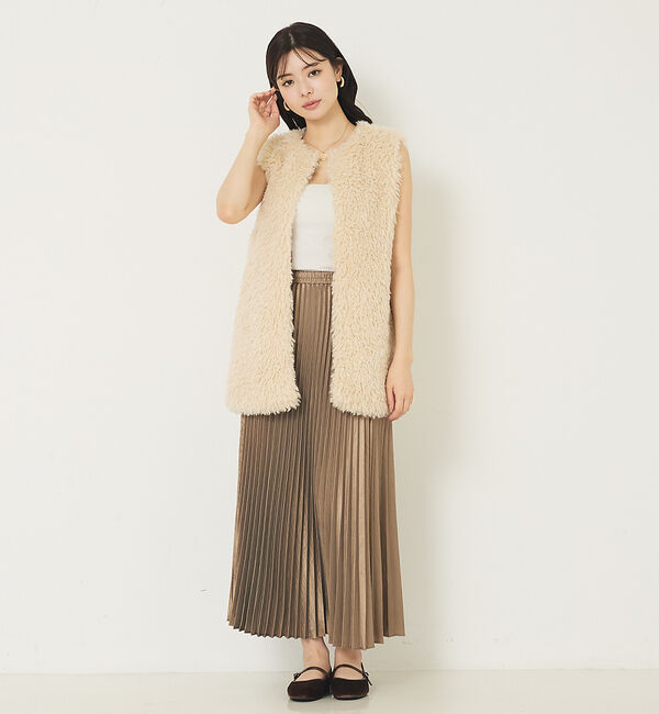 abahouse mavie「フェイクファーベスト」|ベスト・ジレ|