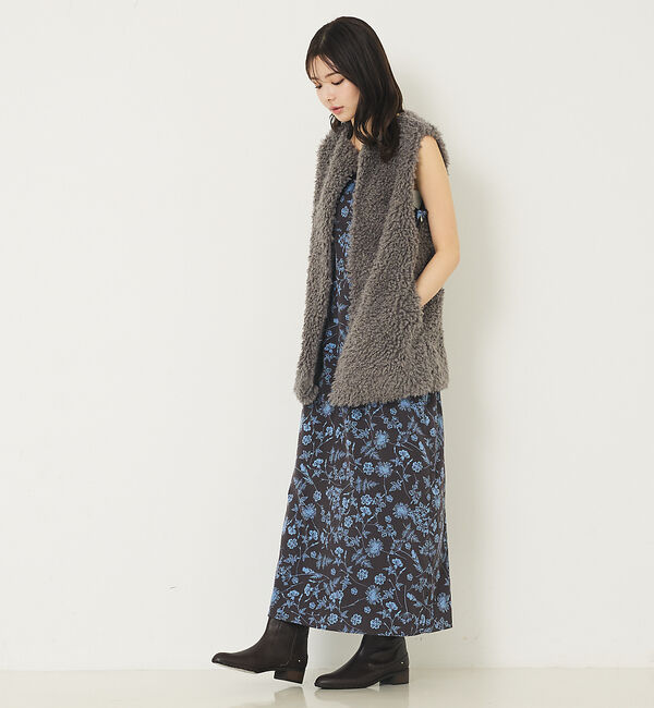 abahouse mavie「フェイクファーベスト」|ベスト・ジレ|