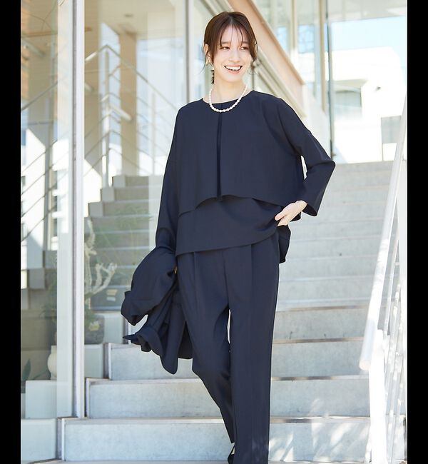 abahouse mavie「【エニデイカセット】ノーカラージャケット＆バックフレアパンツセットアップ」|スーツ|