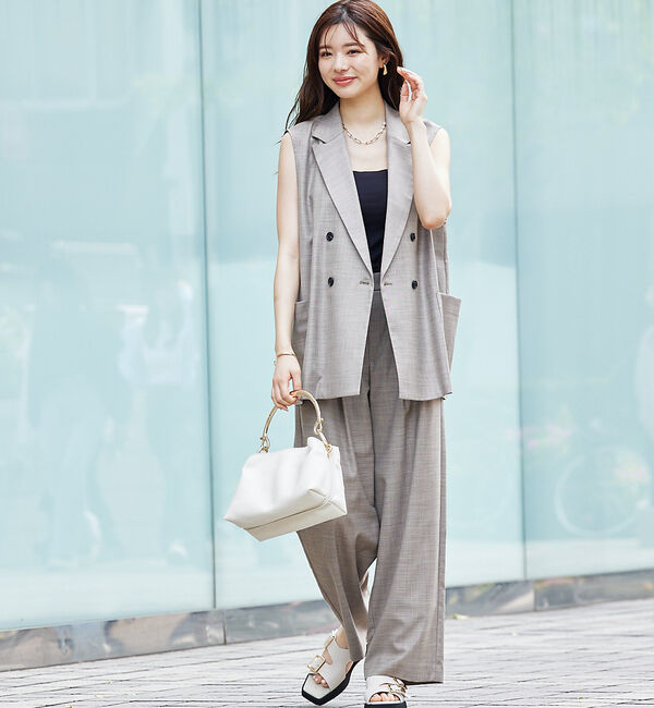 abahouse mavie「【セットアップ対応】リネンライクベスト」|ベスト・ジレ|