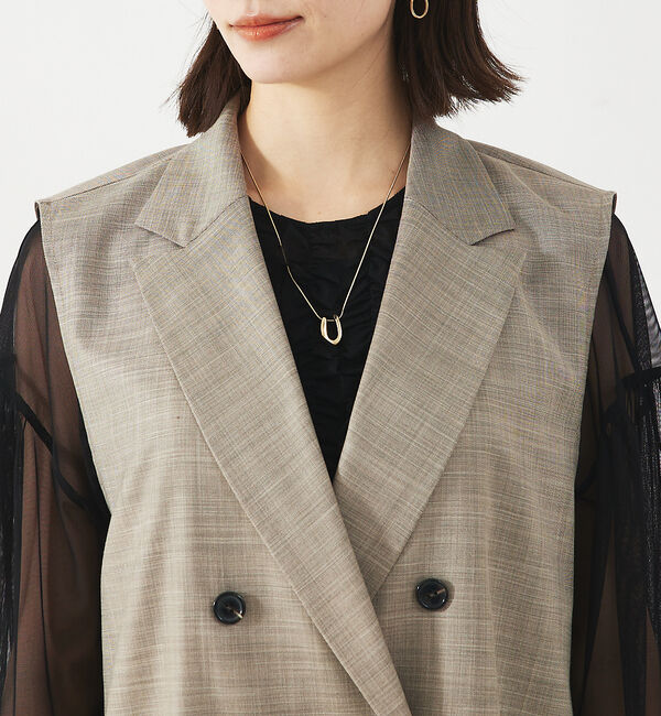 abahouse mavie「【セットアップ対応】リネンライクベスト」|ベスト・ジレ|