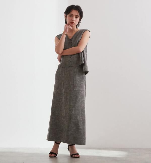 Liesse「ツイーディーAラインスカート（セットアップ対応可）」|スカート|