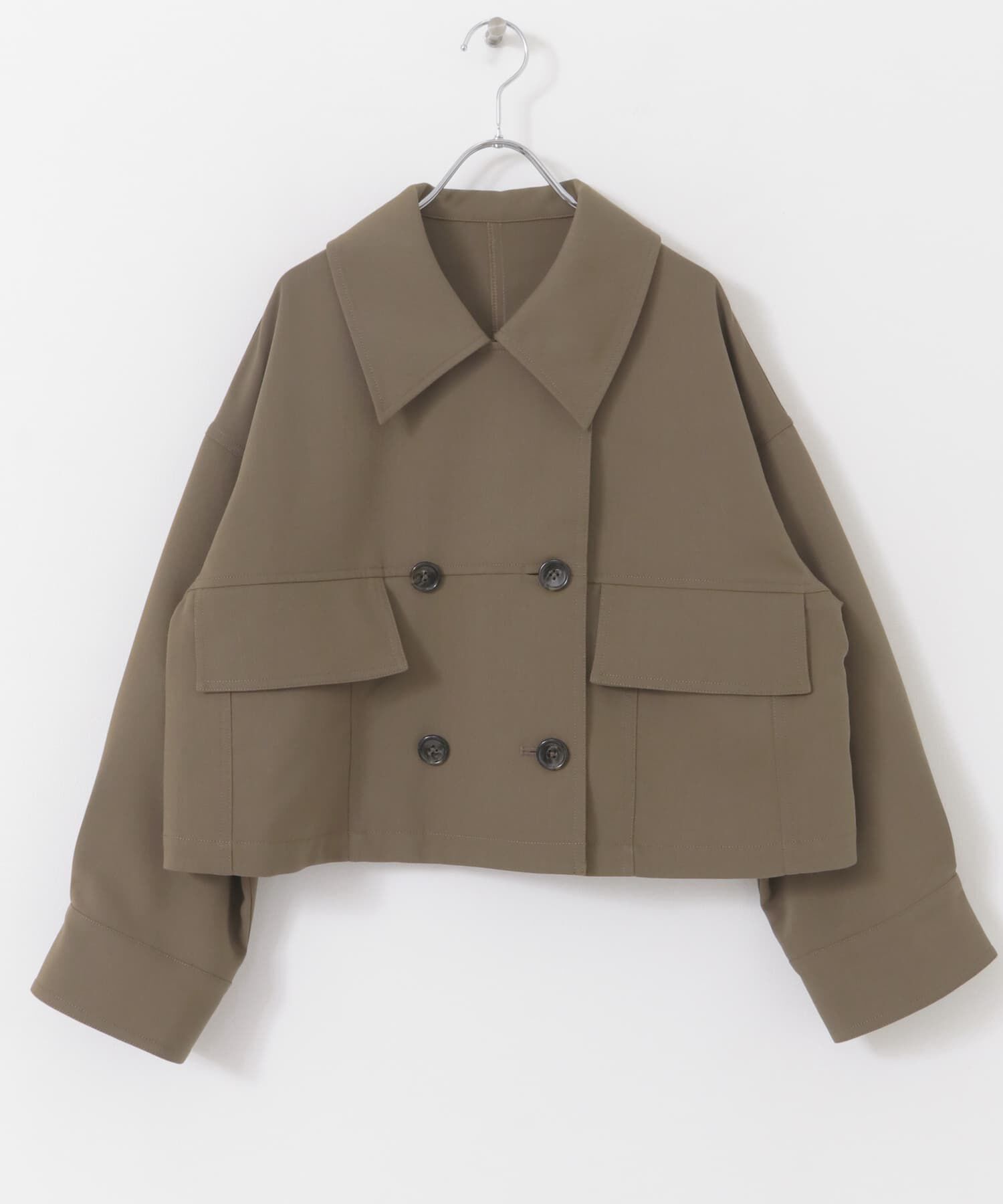 URBAN RESEARCH ROSSO「F by ROSSO　ビッグカラーダブルショートコート」|ノーカラーコート|