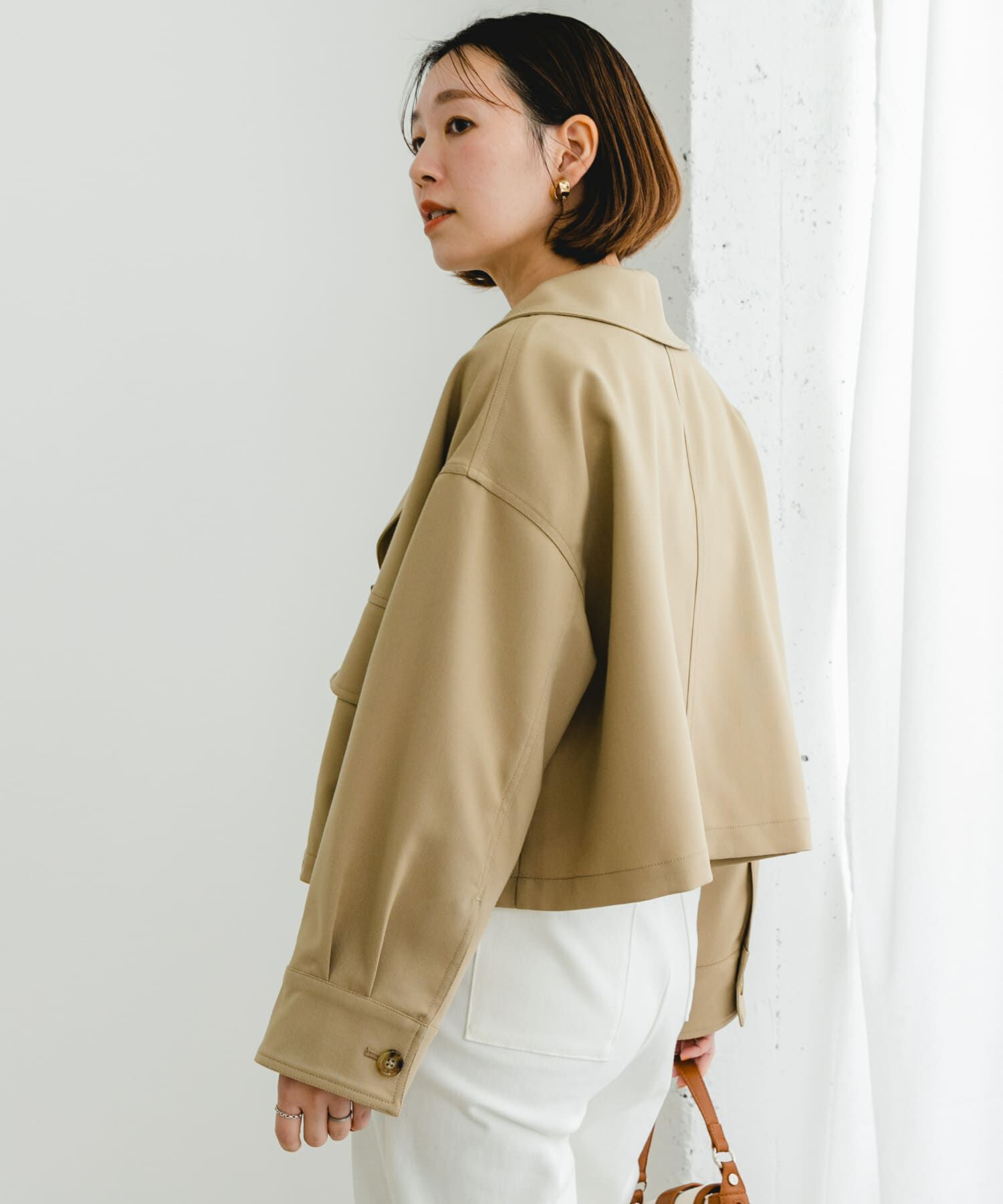 URBAN RESEARCH ROSSO「F by ROSSO　ビッグカラーダブルショートコート」|ノーカラーコート|