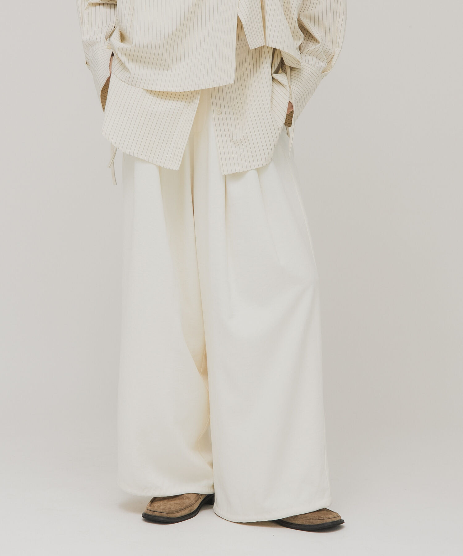  「ピーチスキンWIDEパンツ」|その他|アイボリー