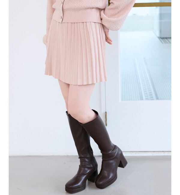  「ニットプリーツミニスカート」|スカート|