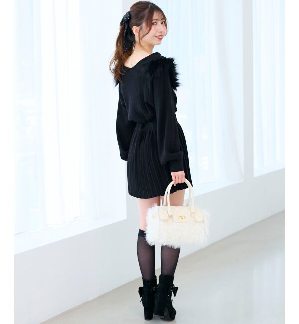  「ニットプリーツミニスカート」|スカート|