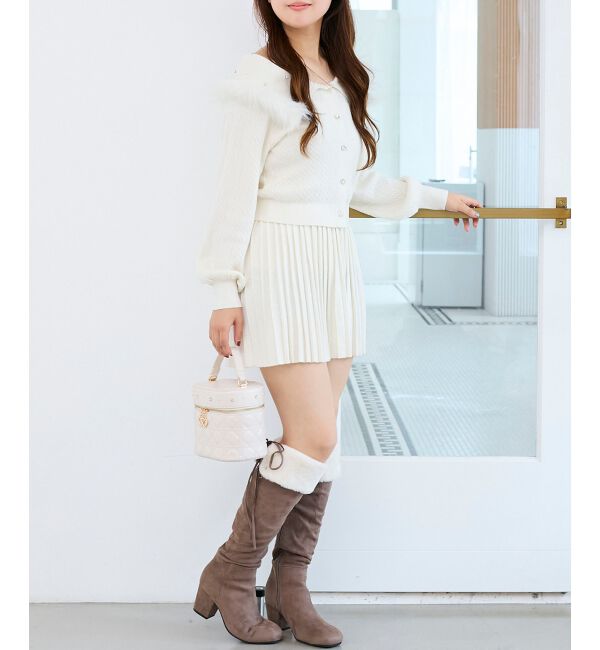  「ニットプリーツミニスカート」|スカート|