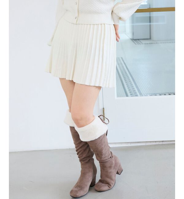  「ニットプリーツミニスカート」|スカート|