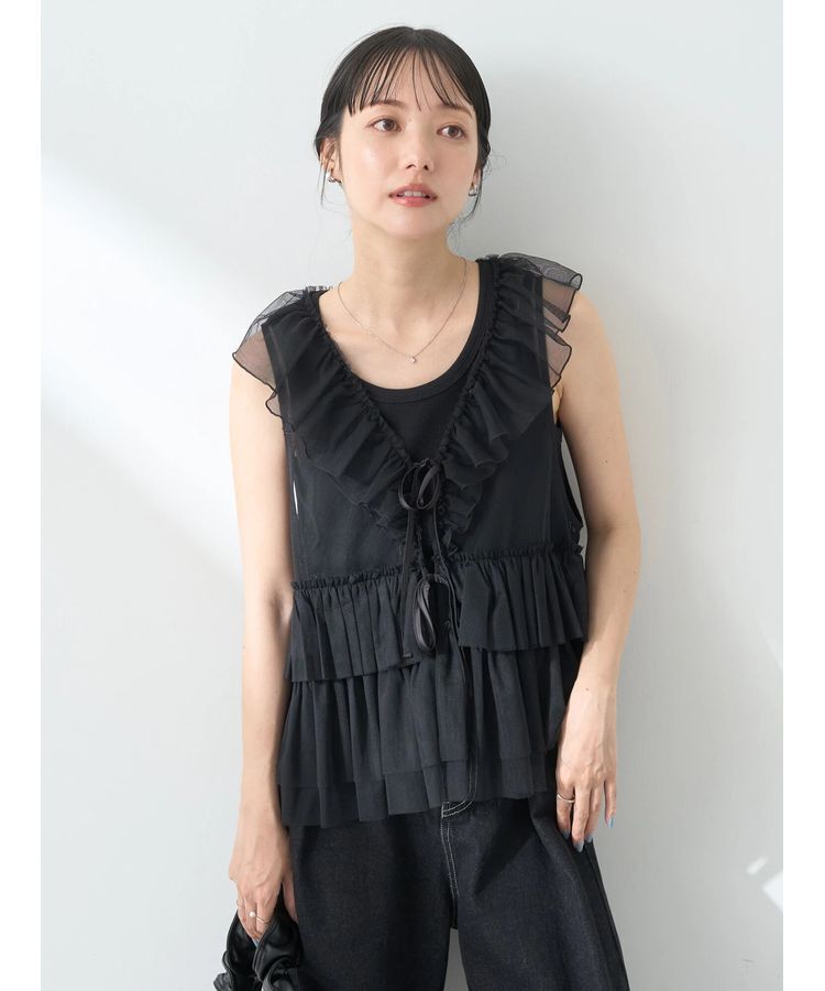 earth music&ecology「チュールベスト」|ベスト・ジレ|