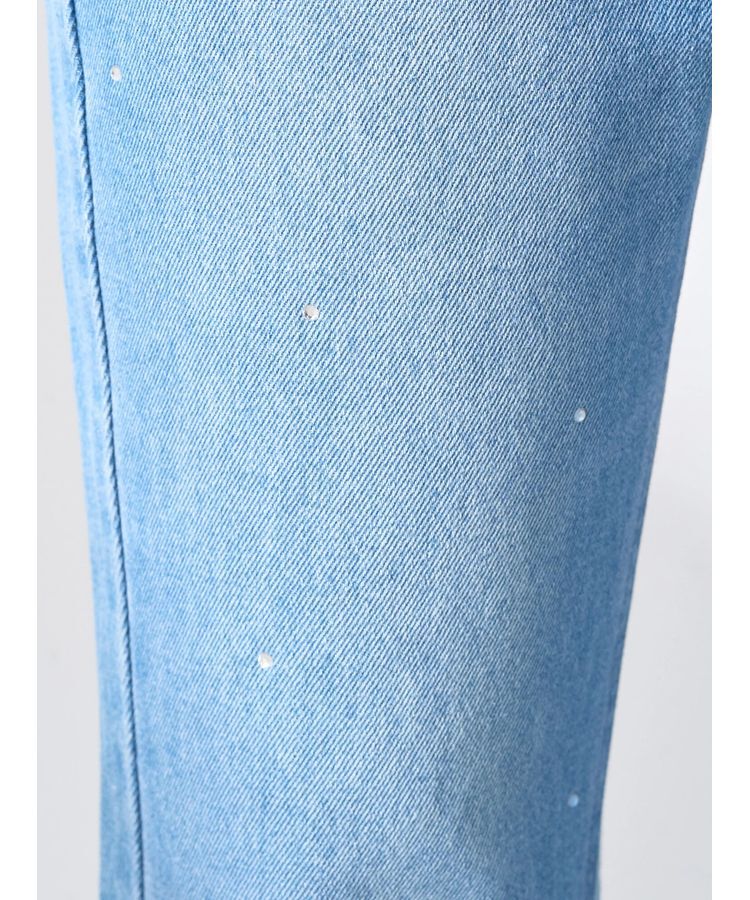 earth music&ecology「ラインストーンフレアーデニムPT」|デニム|