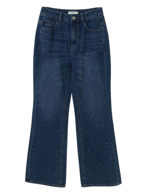 earth music&ecology「ラインストーンフレアーデニムPT」|デニム|