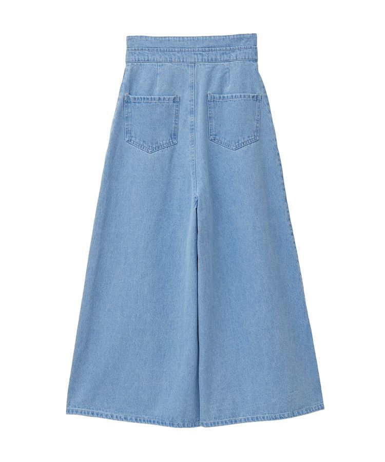 earth music&ecology「ダブルベルトデザインワイドパンツ」|デニム|