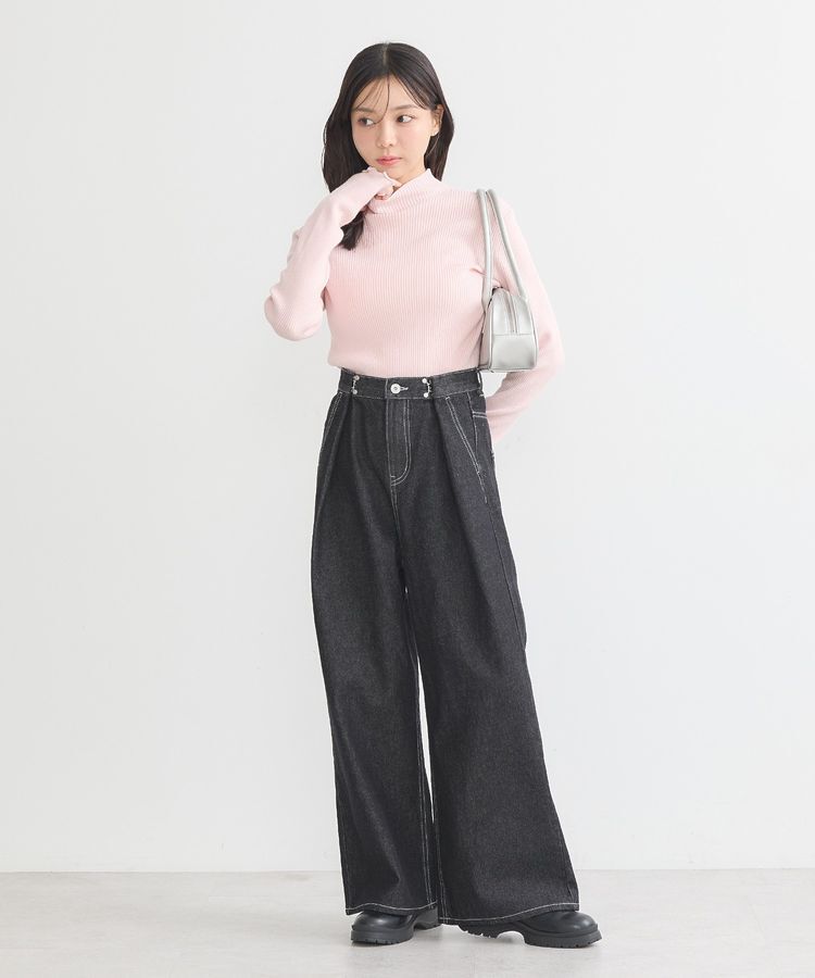 earth music&ecology「袖口刺繍リブニットプルオーバー」|ニット・セーター|