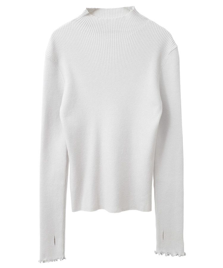 earth music&ecology「袖口刺繍リブニットプルオーバー」|ニット・セーター|