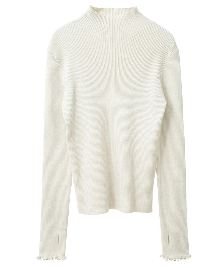 earth music&ecology「袖口刺繍リブニットプルオーバー」|ニット・セーター|