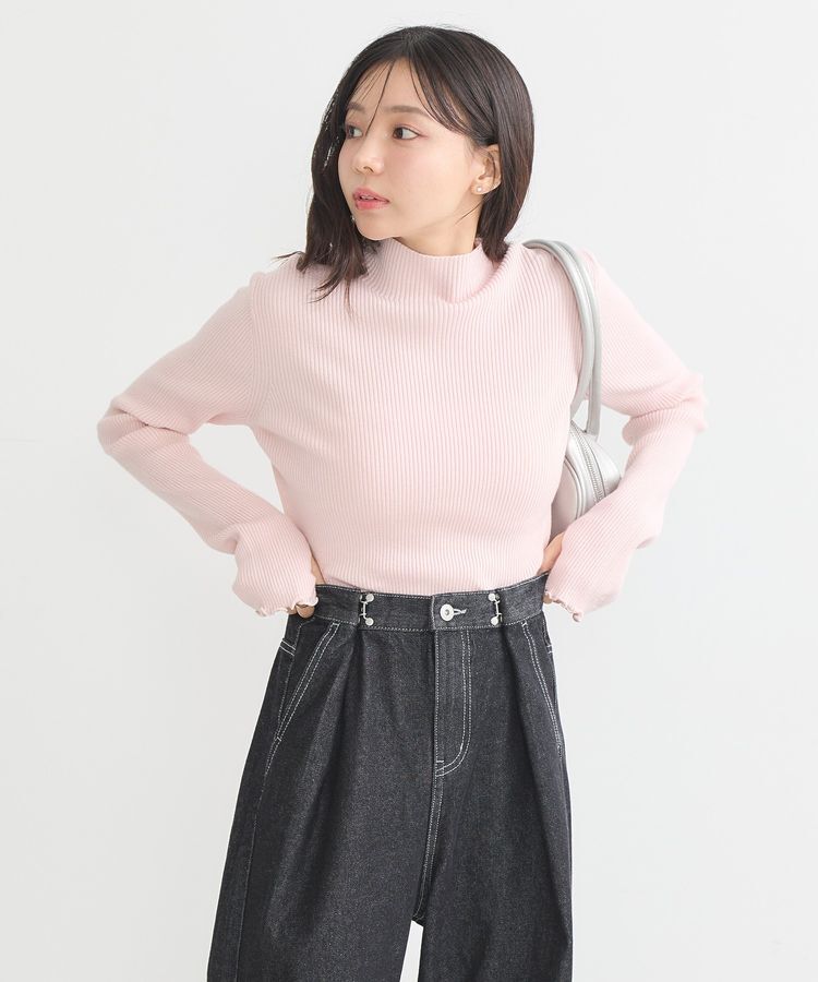 earth music&ecology「袖口刺繍リブニットプルオーバー」|ニット・セーター|