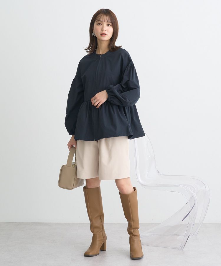 earth music&ecology「撥水ペプラムジップブルゾン」|ブルゾン・スタジャン|