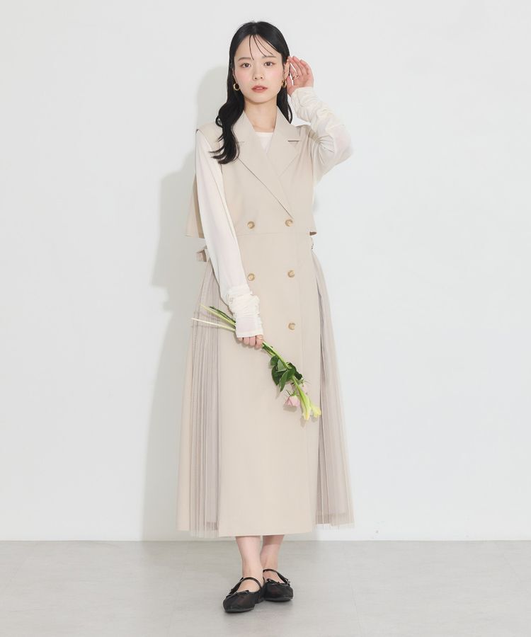 earth music&ecology「サイドプリーツジレンチ」|トレンチコート|